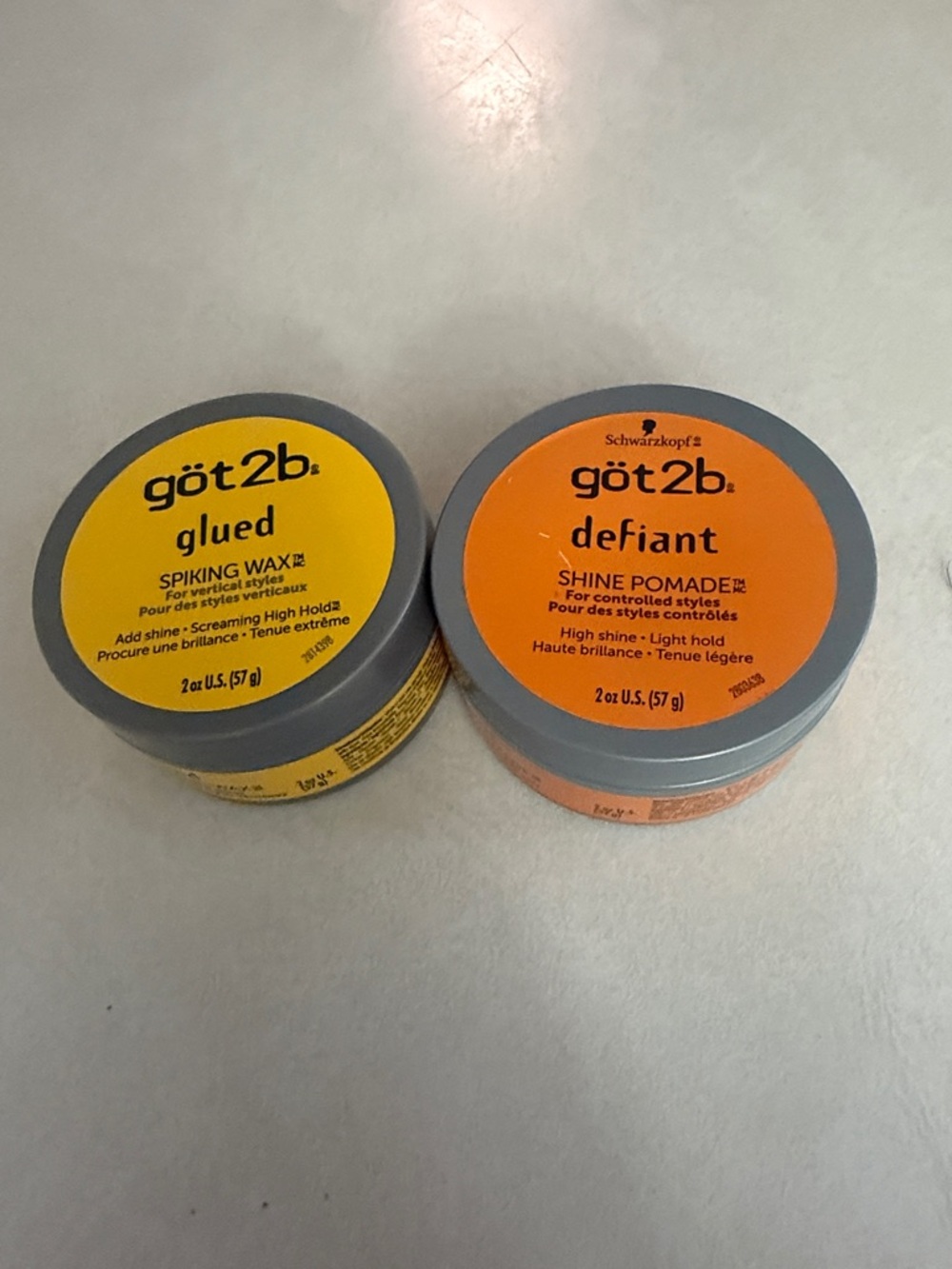 Defiant Shine Pomade & Glued Spiking Wax - Orange & Yellow -